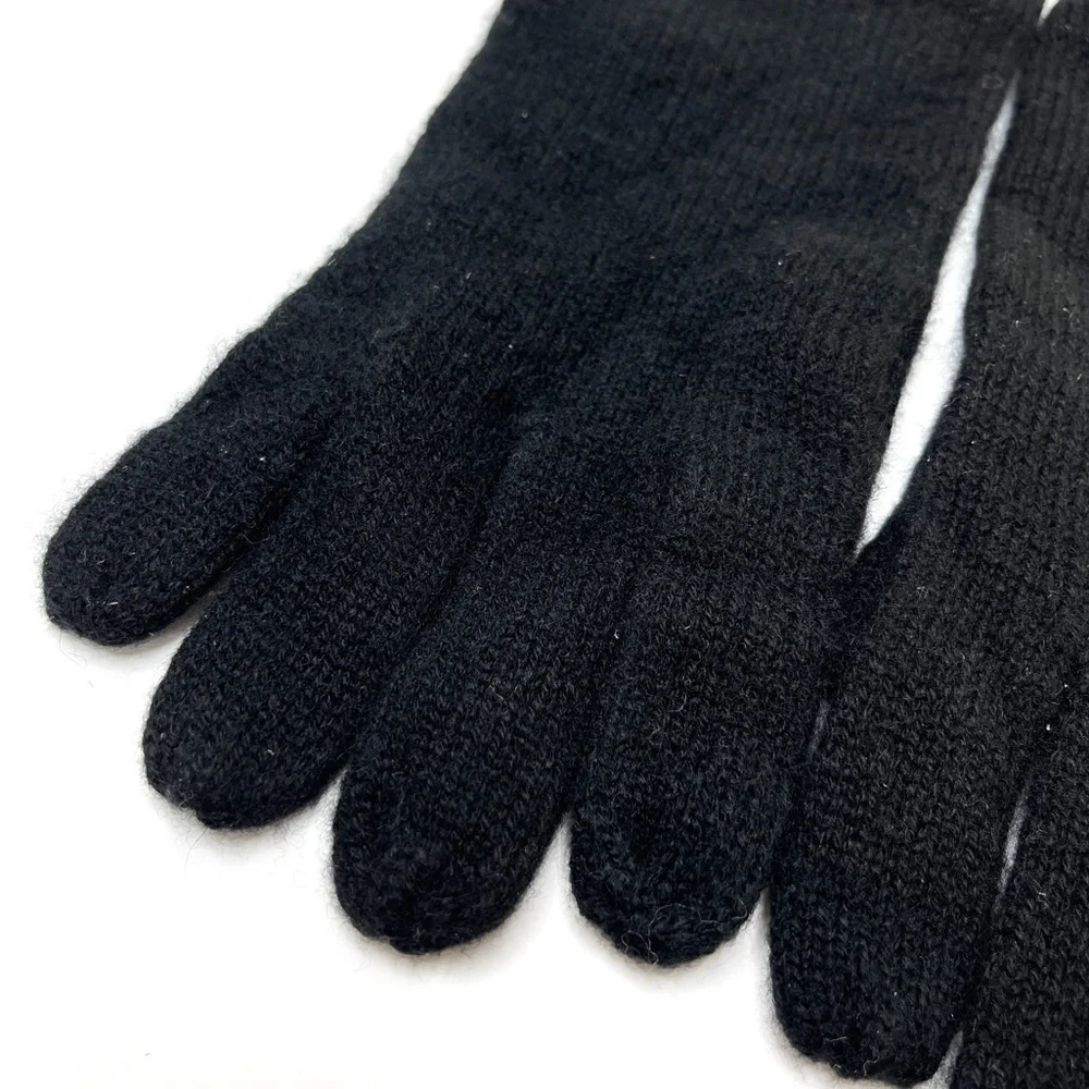 PHENIX 100% Cashmere Knit Gloves NEW Black